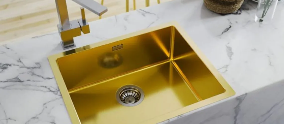 surface-treated stainless steel sink